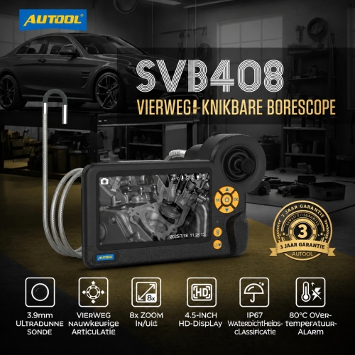 Inspectiecamera Diagnostische endoscoop Autool SVB408 | HD-scherm | 4-richtingen 360°