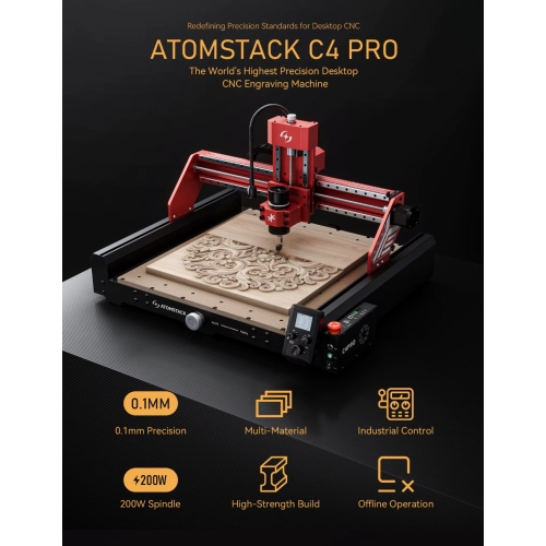 Atomstack C4 Pro CNC-freesmachine + accessoires