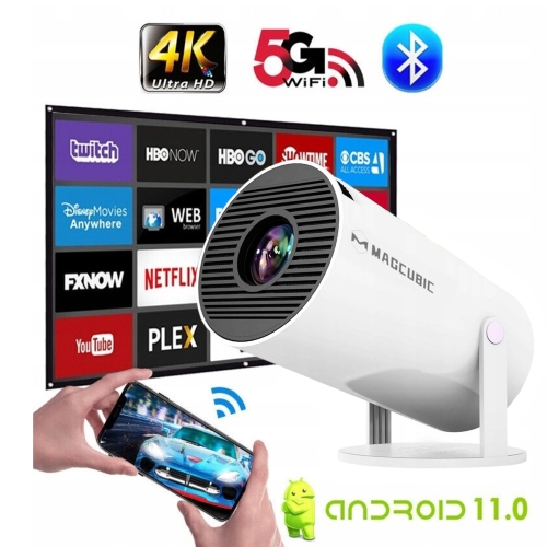 MAGCUBIC HY300 PRO HD TV-PROJECTOR 130'' ANDROID WIFI DRAAGBAAR DRAAIBAAR
