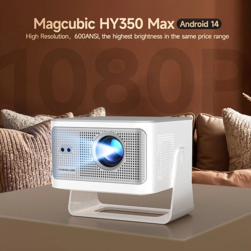 MAGCUBIC HY350MAX Full HD/4K-projector, WiFi 6 HDR10 Android LED-tv met WiFi-luidspreker