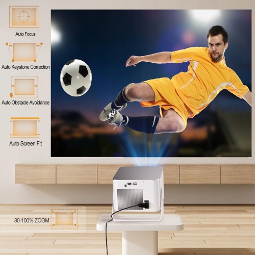 MAGCUBIC HY350MAX Full HD/4K-projector, WiFi 6 HDR10 Android LED-tv met WiFi-luidspreker