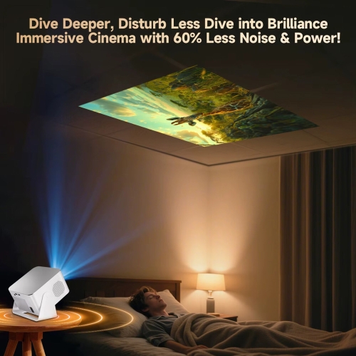 MAGCUBIC HY350MAX Full HD/4K-projector, WiFi 6 HDR10 Android LED-tv met WiFi-luidspreker