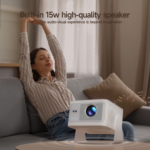 MAGCUBIC HY350MAX Full HD/4K-projector, WiFi 6 HDR10 Android LED-tv met WiFi-luidspreker