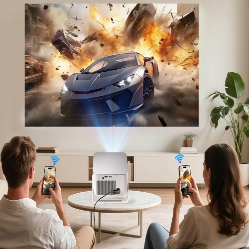 MAGCUBIC HY350MAX Full HD/4K-projector, WiFi 6 HDR10 Android LED-tv met WiFi-luidspreker