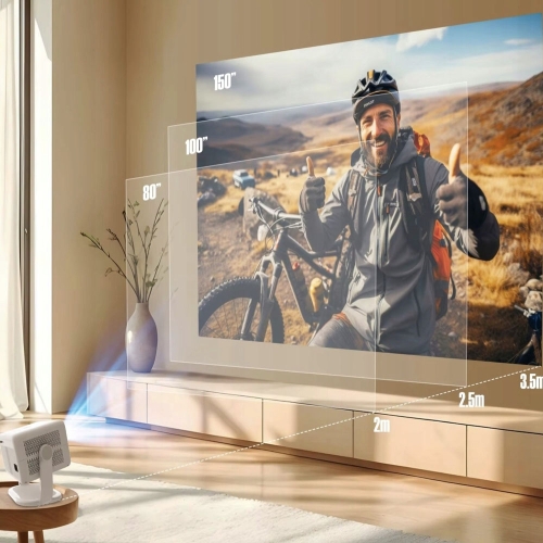 MAGCUBIC HY350MAX Full HD/4K-projector, WiFi 6 HDR10 Android LED-tv met WiFi-luidspreker