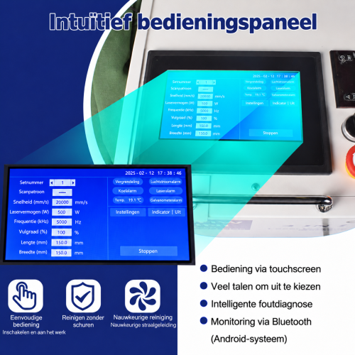 FIBER LASERREINIGER en LASERLASAPPARAAT 3-in-1 1500W V3 + ACCESSOIRES