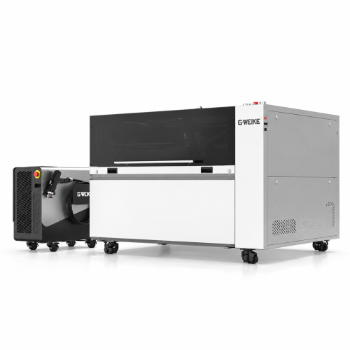 GWEIKE M3 PRO — complete machine en FIBER-laserbron op een witte achtergrond