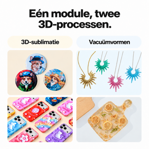 xTool 3D Form — 3D-sublimatie en vacuümvormen in één module xTool 3D Form — 3D-sublimatie en vacuümvormen in één module