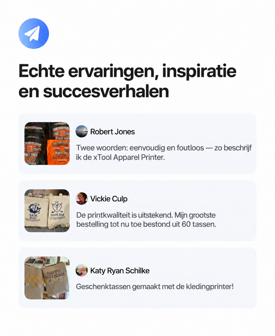 Ervaringen van gebruikers van de xTool Apparel Printer Plus