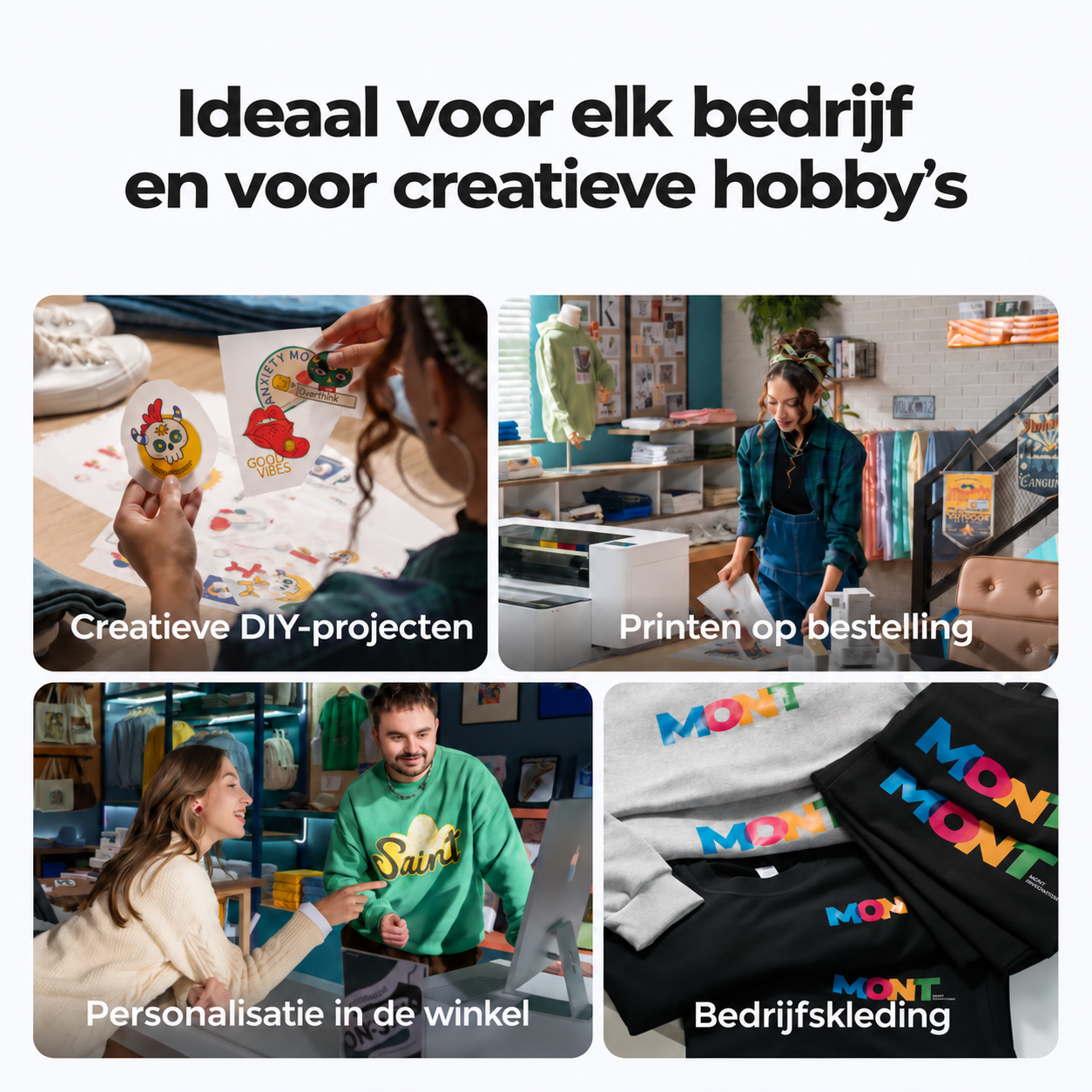 Toepassingen van de xTool Apparel Printer Plus