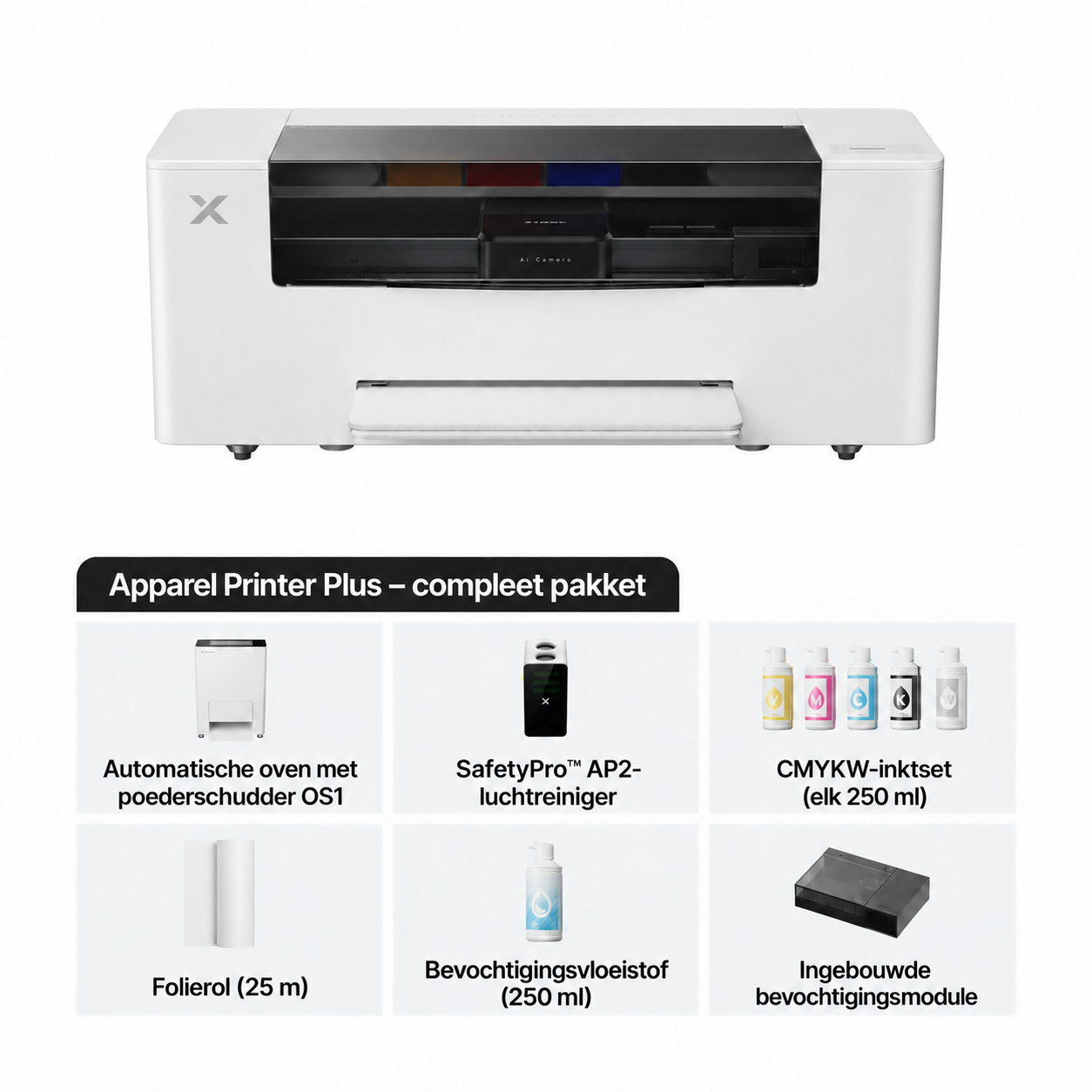 Compleet xTool Apparel Printer Plus-pakket met OS1 en SafetyPro AP2