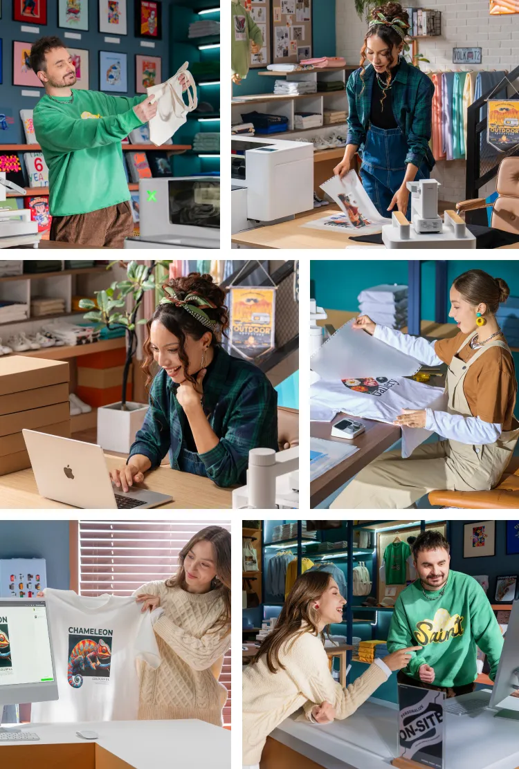 Atelier dat de xTool Apparel Printer Plus gebruikt