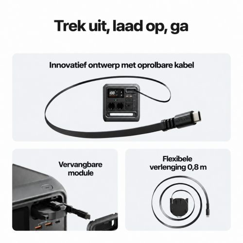 Uittrekbare kabel 100 W in DJI Power 1000 Mini Uittrekbare kabel 100 W in DJI Power 1000 Mini