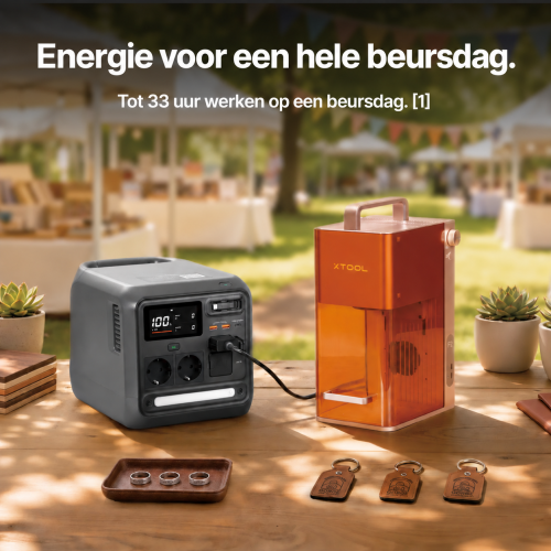DJI Power 1000 Mini voorziet xTool F2 een hele marktdag van stroom DJI Power 1000 Mini voorziet xTool F2 een hele marktdag van stroom