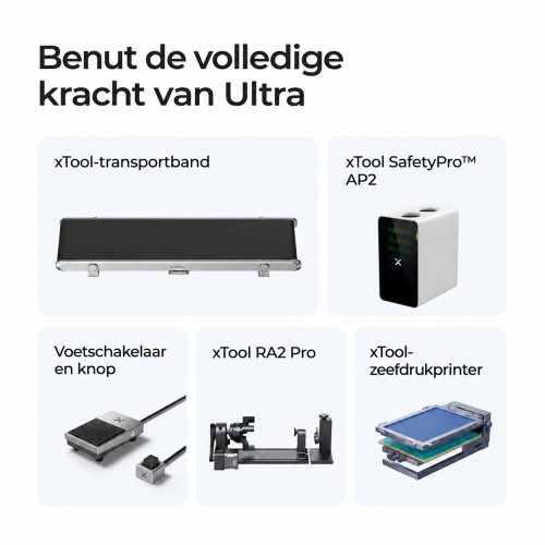 xTool F1 Ultra — dubbele lasergraveermachine 20 W: fiberlaser en diodelaser xTool F1 Ultra — dubbele lasergraveermachine 20 W: fiberlaser en diodelaser