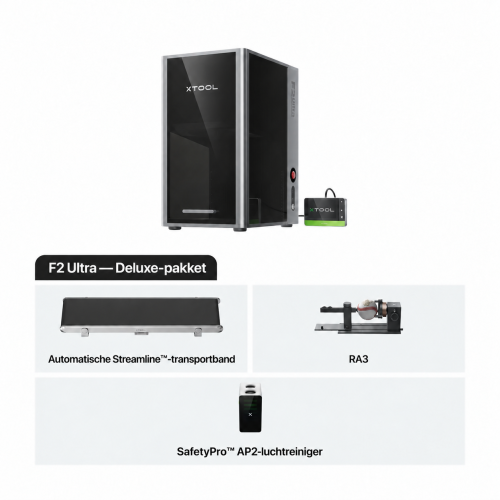 xTool F2 Ultra — dubbele lasergraveermachine: MOPA 60 W + diodelaser 40 W xTool F2 Ultra — dubbele lasergraveermachine: MOPA 60 W + diodelaser 40 W
