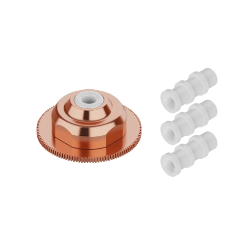 SaveGas™-snijmondstuk voor xTool MetalFab en vervangbare keramische ringen op een witte achtergrond SaveGas™-snijmondstuk voor xTool MetalFab en vervangbare keramische ringen op een witte achtergrond