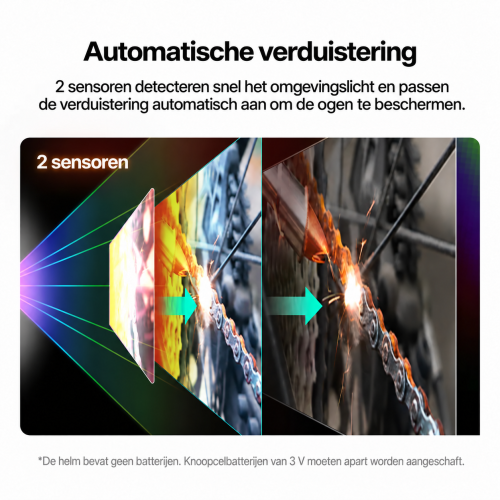 Automatische verduistering met 2 sensoren; batterijen van 3 V zijn niet inbegrepen
