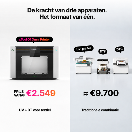 xTool O1 Omni Printer — 4-in-1-printer voor UV, UV DTF, DTG en DTF xTool O1 Omni Printer — 4-in-1-printer voor UV, UV DTF, DTG en DTF