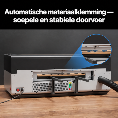 xTool P3-invoer — automatische materiaalklemming xTool P3-invoer — automatische materiaalklemming