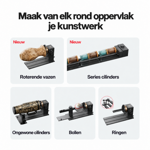 xTool RA3 & RA3 Lite: slim roterend graveren van ringen, bekers & sierobjecten xTool RA3 & RA3 Lite: slim roterend graveren van ringen, bekers & sierobjecten