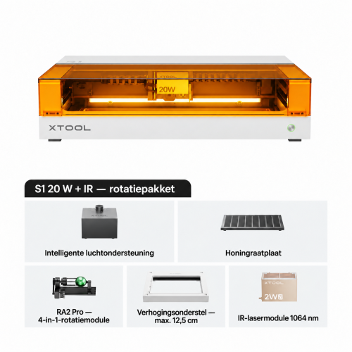 xTool S1 + IR-module 1064 nm — gesloten diodelasersnijder en -graveermachine xTool S1 + IR-module 1064 nm — gesloten diodelasersnijder en -graveermachine
