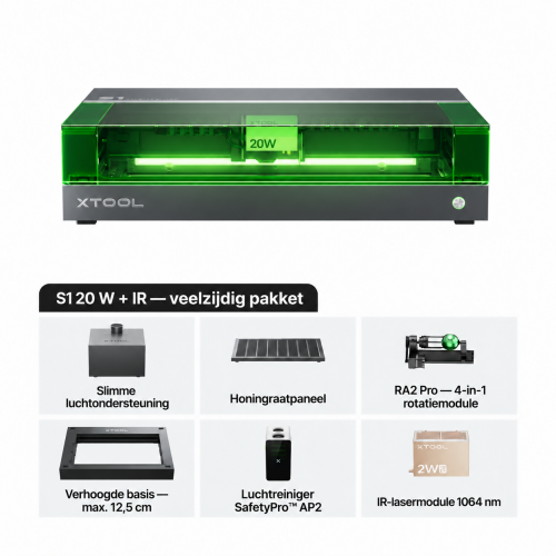 xTool S1 + IR-module 1064 nm — gesloten diodelasersnijder en -graveermachine xTool S1 + IR-module 1064 nm — gesloten diodelasersnijder en -graveermachine