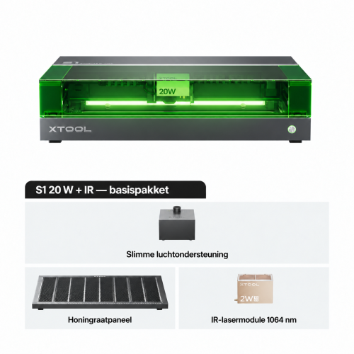 xTool S1 + IR-module 1064 nm — gesloten diodelasersnijder en -graveermachine xTool S1 + IR-module 1064 nm — gesloten diodelasersnijder en -graveermachine