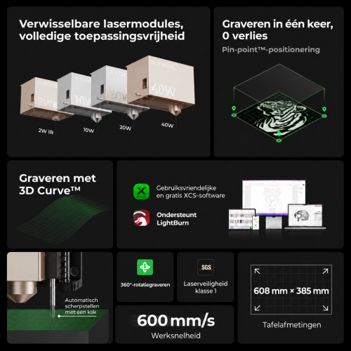 xTool S1 — gesloten diodelasersnijder en -graveermachine xTool S1 — gesloten diodelasersnijder en -graveermachine