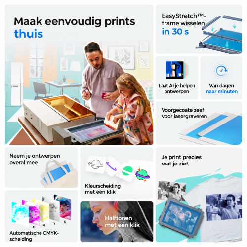 xTool Screen Printer: de eerste oplossing voor zeefdruk met een laser xTool Screen Printer: de eerste oplossing voor zeefdruk met een laser